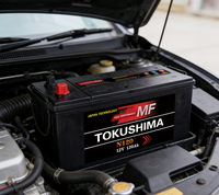 Aki Mobil Premium Grade TOKUSHIMA N120 115F51 12V 120Ah Sealed Lead Acid untuk Truk, Bus, Kapal, Starter 820CCA Performa Tinggi