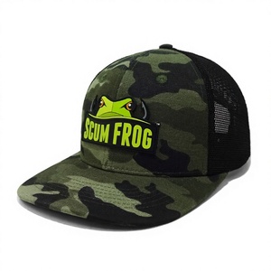High Quality Rubber PVC Patch <b>Camo</b> Trucker <b>Cap</b> 6 Panel Mesh Hunting Hat with Logo Embroidery Outdoor Men's <b>Cap</b> Wholesale - Product Image 1