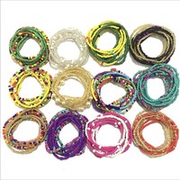 Chuỗi Bãi Biển Châu Âu Và Mỹ Chuỗi Đôi 2 Mảnh Bộ Bikini Chuỗi Bụng Handmade Gạo Chuỗi Eo Trang Sức Eo
