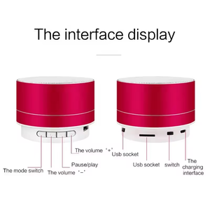 Mini haut-parleur sans fil portable A10U, caisson de basses extérieur avec LED clignotantes et basses métalliques colorées, compatible avec les téléphones mobiles - Product Image 6