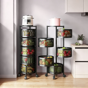 Cesta organizadora de metal para <span class=keywords><strong>cocina</strong></span>, estante giratorio para almacenamiento de frutas y verduras, tipo vertical, superventas - Product Image 1