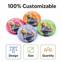Échantillon Gratuit Badge Rond Personnalisable Vierge Réutilisable avec Logo Imprimé pour École, Rencontre Sportive, ou Noms en Étain 50mm 58mm