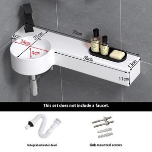 <span class=keywords><strong>Lavabo</strong></span> de pared de cerámica pequeño y moderno, <span class=keywords><strong>lavabo</strong></span> para baño con espacio limitado, apartamentos pequeños para combinación de inodoro - Product Image 6