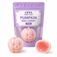 Halloween Jack-O'-Lantern Wax Candy 200g Reuze Enkelvoudige Stuk Vloeibare Jam Gevulde Kauwgom Snoepjes