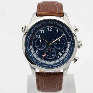 Relojes para hombre con funciones de tiempo dual en ciudades de zonas horarias nacionales reloj cronógrafo U2666 - Product Image 6