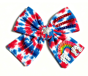 Fiocco per capelli da bambina alla moda, accessorio primaverile di tendenza, fiocco con bordo arricciato - Product Image 3