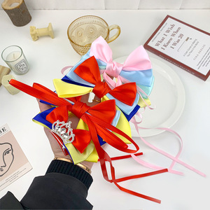 Nouveaux produits, pinces à cheveux en tissu blanc <span class=keywords><strong>neige</strong></span>, jolies attaches pour enfants, nœuds coréens, accessoires de cheveux décontractés et élégants de haute qualité pour enfants - Product Image 1