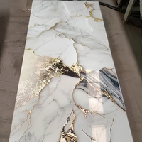 Panneau mural décoratif moderne imperméable et brillant, ignifuge, insonorisant, en PVC, feuille de marbre UV pour la maison et la salle de sport