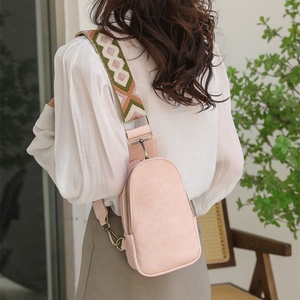 Women's Fashion Crossbody Shoulder Bag Vegan Leather Personalized Chest Sport Sling Bag with Striped Pattern Chain Decoration - Product Image 2