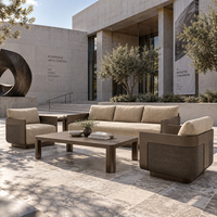 Canapé d'extérieur 1 place en aluminium, revêtement imperméable, modulaire, pour mobilier de salon de piscine résidentiel et multifamilial