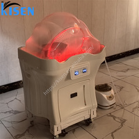 Bac à shampoing portable professionnel de 80 cm de hauteur avec circulation d'eau thérapeutique pour le cuir chevelu et réservoir d'eau de 50 L