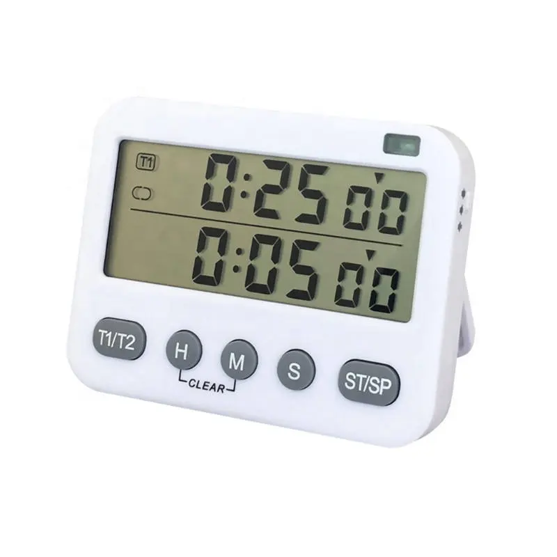 Digital Large Screen Kitchen Timer Square Cooking Count Up Countdown Alarm Clock Sleep Stopwatch Clock