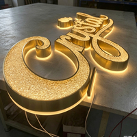 Letrero Luminoso LED 3D Personalizado con Diseño de Cielo Estrellado, Letras Metálicas/Acrílicas Iluminadas, Letrero Luminoso para Interiores de Negocios, Letrero para Exteriores de Tiendas