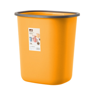 Cubo de Basura Rectangular de 12L, Abierto, para Uso en Interiores, Amarillo - Product Image 1