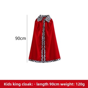 Conjunto de disfraz de capa de rey real y Príncipe, capa de fiesta de Navidad de Halloween con corona de diamantes de imitación <span class=keywords><strong>para</strong></span> adultos, niños, <span class=keywords><strong>padres</strong></span> e hijos, Cosplay - Product Image 2