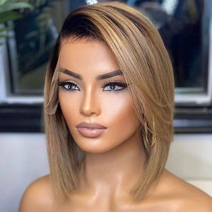 Venditore capelli vergini brasiliani hd pizzo anteriore osso dritto 1B/colore grigio parrucche corte parrucca bob capelli umani pre pizzicati per le donne nere - Product Image 3