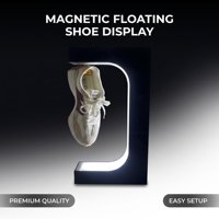 Présentoir rotatif rechargeable en forme de E à lévitation magnétique sans fil pour chaussures pop bouteille tasse