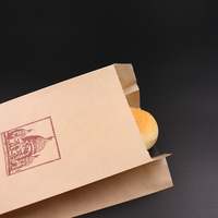 Sac en papier kraft pour croissants, qualité alimentaire, résistant à la graisse, avec fenêtre transparente