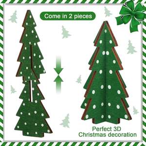 Décor de Noël 3pc Table En <span class=keywords><strong>Bois</strong></span> Rustique Arbre De Noël Ferme En <span class=keywords><strong>Bois</strong></span> Pièce Maîtresse De Noël Petite Table Arbres De Noël Plateau À Niveaux - Product Image 3