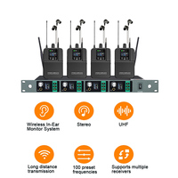 Système de monitoring intra-auriculaire sans fil professionnel XTUGA S4 pour scène et enregistrement en direct, 4 canaux, 900 MHz, stéréo, réduction de bruit, métal