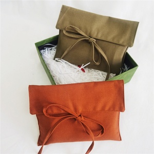 Chuanghua BSCI Factory Price Recyclable Linen Dust <b>Gift</b> Bag Cosmetic Packaging Personalised <b>Envelope</b> Flap Linen Pouch - Product Image 4