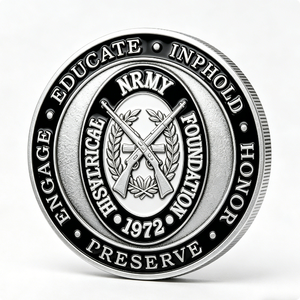 Pièce de monnaie commémorative personnalisée en alliage de zinc avec émail souple, motif fusil croisé, thème musique et amour en relief 3D - Product Image 2