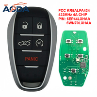 Llave Inteligente para Auto con Control Remoto de 4+1 Botones para Alfa, Chip 4A, 433MHz, FCC ID: KR5ALFA434, P/N: 6EP44LXHAA 6WN70LXHAA