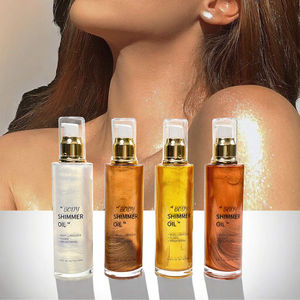 Huile Corporelle Bio MLM Waterproof Scintillante, Illuminateur Liquide Bronzant avec Paillettes pour un Éclat de Peau - Product Image 3