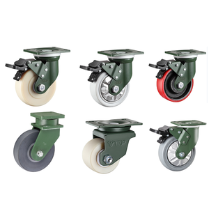 YTOP 4 Zoll Schwerlast-Gummi-Schwenkrolle mit Bremsen Hohe Tragfähigkeit Manganstahl Industriewagen-Rolle - Product Image 5