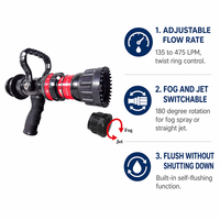 Lance d'incendie multifonction en alliage d'aluminium QLD-475, réglable 135-475 LPM, jet de brouillard, connecteur Storz NH russe, OEM disponible