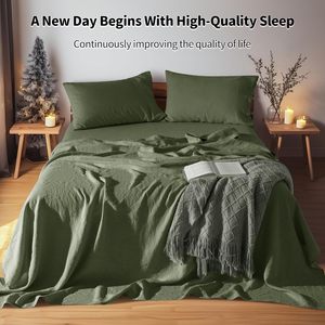 <span class=keywords><strong>Draps</strong></span> de lit verts de l'armée pour noël ensembles de <span class=keywords><strong>draps</strong></span> et taies d'oreiller de noël ensemble de <span class=keywords><strong>draps</strong></span> de lit de luxe en <span class=keywords><strong>lin</strong></span> pur 3 pièces - Product Image 3