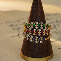 Bagues en pierres précieuses H & F bagues en pierre naturelle personnalisées en or massif 18 carats 14 carats 9 carats saphir empilé rubis émeraude pour femmes