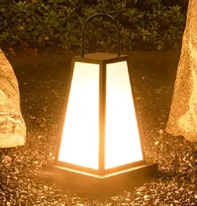 야외 방수 노란색 장식 랜턴 촛불 LED 태양 램프