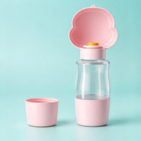 Bouteille d'eau portable pour chien 2 en 1, distributeur d'eau et récipient pour nourriture, anti-fuite, pour promenades et randonnées