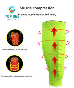 TopOne personnalisé jeunesse football protège-tibias gardes minces EVA mollet manches nid d'abeille blancs blancs pour enfants sport Football sûr - Product Image 5