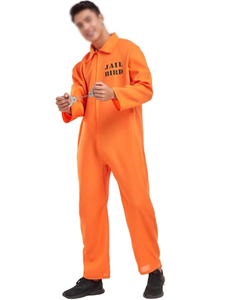 Costume <span class=keywords><strong>de</strong></span> combinaison <span class=keywords><strong>de</strong></span> prison orange pour adultes enfants combinaisons <span class=keywords><strong>de</strong></span> prison combinaison connivence condamner Costumes d'halloween - Product Image 3