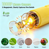 Loupe numérique 1000X 8 LED 2MP avec écran 2 pouces, jouet scientifique portable pour enfants, mini microscope électronique de poche pour enfants