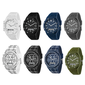 Nuovo Arrivo: <span class=keywords><strong>Orologio</strong></span> <span class=keywords><strong>da</strong></span> <span class=keywords><strong>Polso</strong></span> <span class=keywords><strong>Digitale</strong></span> Quadrato <span class=keywords><strong>da</strong></span> <span class=keywords><strong>Uomo</strong></span> con Doppio Movimento, Cinturino in Silicone alla Moda, Cronografo, Orologi al Quarzo Ecologici - Product Image 6