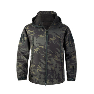Ngoài Trời Cộng Với Kích Thước Fleeces Ngụy Trang Windproof Sharkskin <span class=keywords><strong>Softshell</strong></span> Chiến Thuật Áo Khoác Cho Nam Giới - Product Image 3