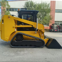 Untuk Earthmoving Mini Top depan Crawler selip Steer Loader kompak 4X4 Backhoe Skid Steer Loader dengan Bucket untuk dijual
