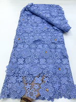 NI.AI Nouvelle Arrivée Tissu en Dentelle Brodé de Strass Floraux de Luxe pour Robes de Mariage et de Soirée Africaines Nigérianes Asoebi