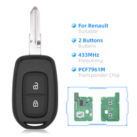 Clé de voiture à distance 2/3 boutons 4A PCF7961M 433MHz avec lame VAC102 pour Renault Sandero Logan Lodgy Dokker Dacia Duster