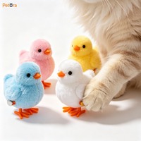 Petora Best Seller Jouet Poussin Sauteur à Remonter en Peluche Douce, Simulation Réaliste, pour Interagir avec les Chats au Quotidien et Combatre l'Ennui
