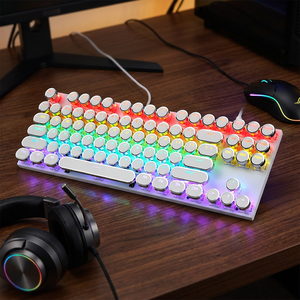 Clavier mécanique filaire <span class=keywords><strong>USB</strong></span> RGB rétroéclairé 87 touches style punk pour le gaming et le bureau - Options de commutateurs bleus/rouges/marron - Product Image 6