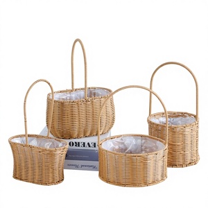 High Quality Handmade Eco-Friendly <b>Wicker</b> Hanging <b>Storage</b> <b>Basket</b> with Folding Design Modern Bag Easter Decorations Laundry Use - Product Image 1