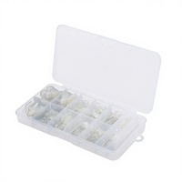100 faux ongles carrés transparents à couverture complète, style Art Déco français, en ABS, fabriqués en Chine, sans motifs pré-dessinés