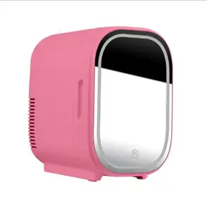 8L car mini refrigerator household appliances skin care products compact refrigerators with LED cosmetic mirror