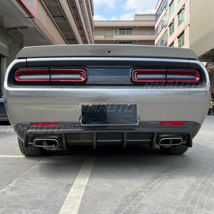 For Dodge Challenger 2018-2020 Real Carbon Fiber <b>Car</b> Rear Bumper Lip Splitter <b>Diffuser</b> Bumper Guard Protector Cover Accessories - Product Image 4
