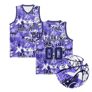 Custom Personalized Printed Leather Basketball Print on Demand Player Name Number Basketball Vest Wholesale Sublimation Jersey
