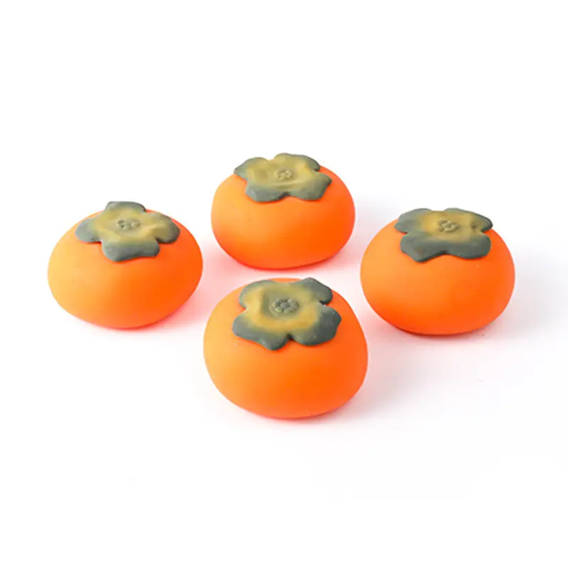 2024 New TPR Soft Fruit Ball Fruit shape Stress Ball Anti Squeeze Persimmon Ball